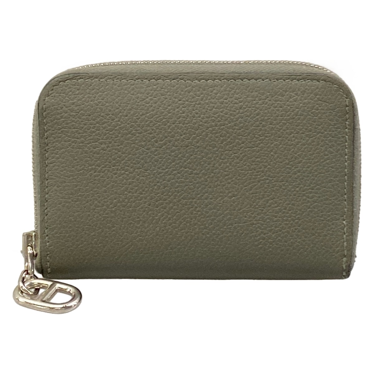 【新着】【中古】HERMES(エルメス) ジップアンゴー パウダーコンパクト コインケース しろがね色金具/シェーヌダンクル/ラウンドチャック グリメイヤー