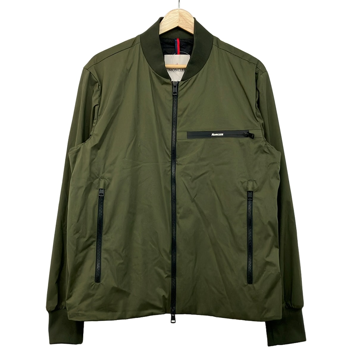 【新着】【中古】MONCLER(モンク線路) LEOS 上衣 長袖/ジップアップ/春/秋 カーキ×黒