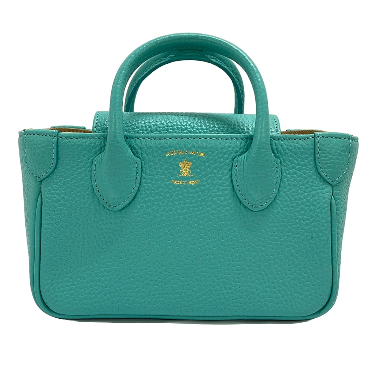 【中古】AccessoiresDeMademoiselle(ADMJ)(アクセソワ・ドゥ・マドモワゼル) ハンドバック ミニ御徒面子 点火装置青色 なめし革