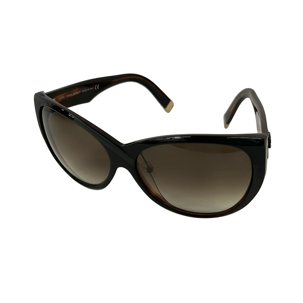【新着】【中古】DSQUARED2(ディースクエアード) 黒眼鏡 黒×うす暗い赤銅色