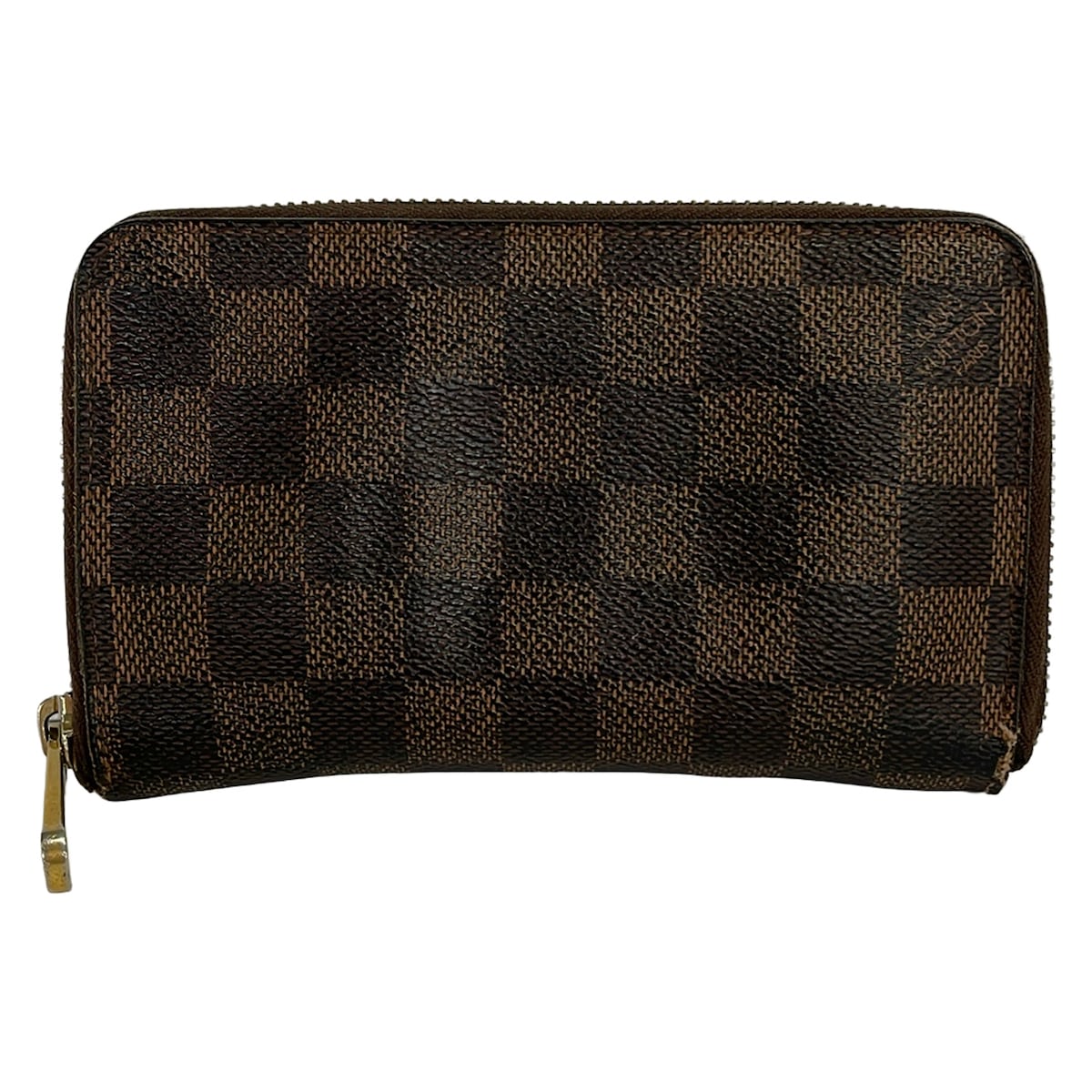 【中古】LOUIS VUITTON(ルイヴィトン) ジッピーコンパクトウォレット 2つ折り財布 イニシャル刻印 エベヌ｜ブランディア　店