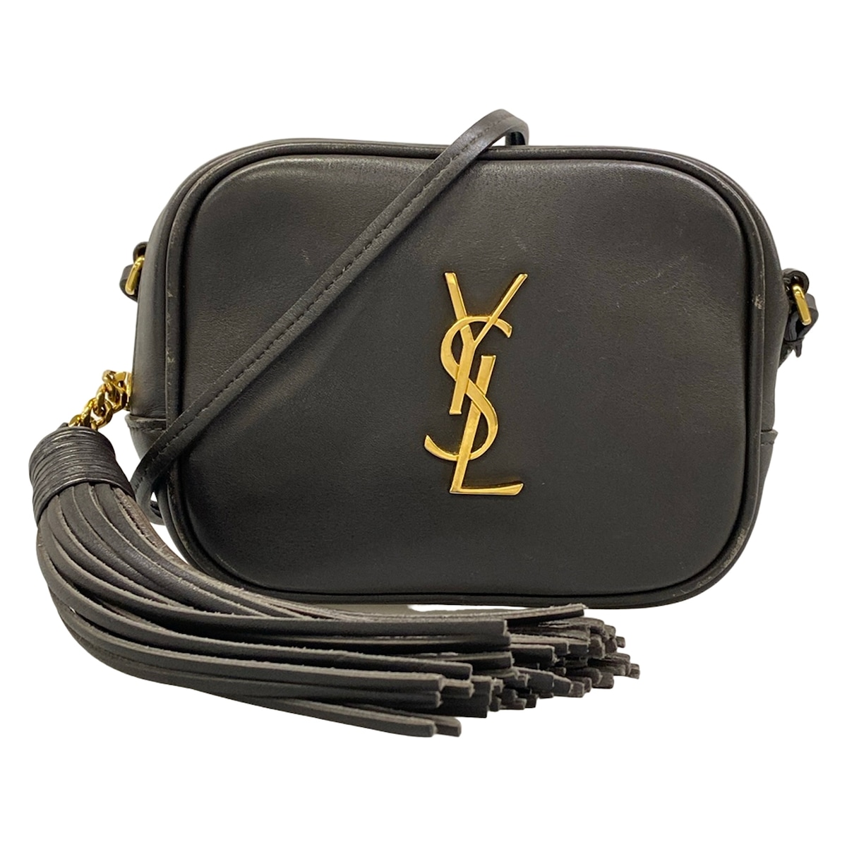 【新着】【中古】SAINT LAURENT PARIS(サンローランパリ) ブロガーバッグ ショルダーバッグ ミニ御徒面子/タッセル 暗然たる赤銅色 なめし革