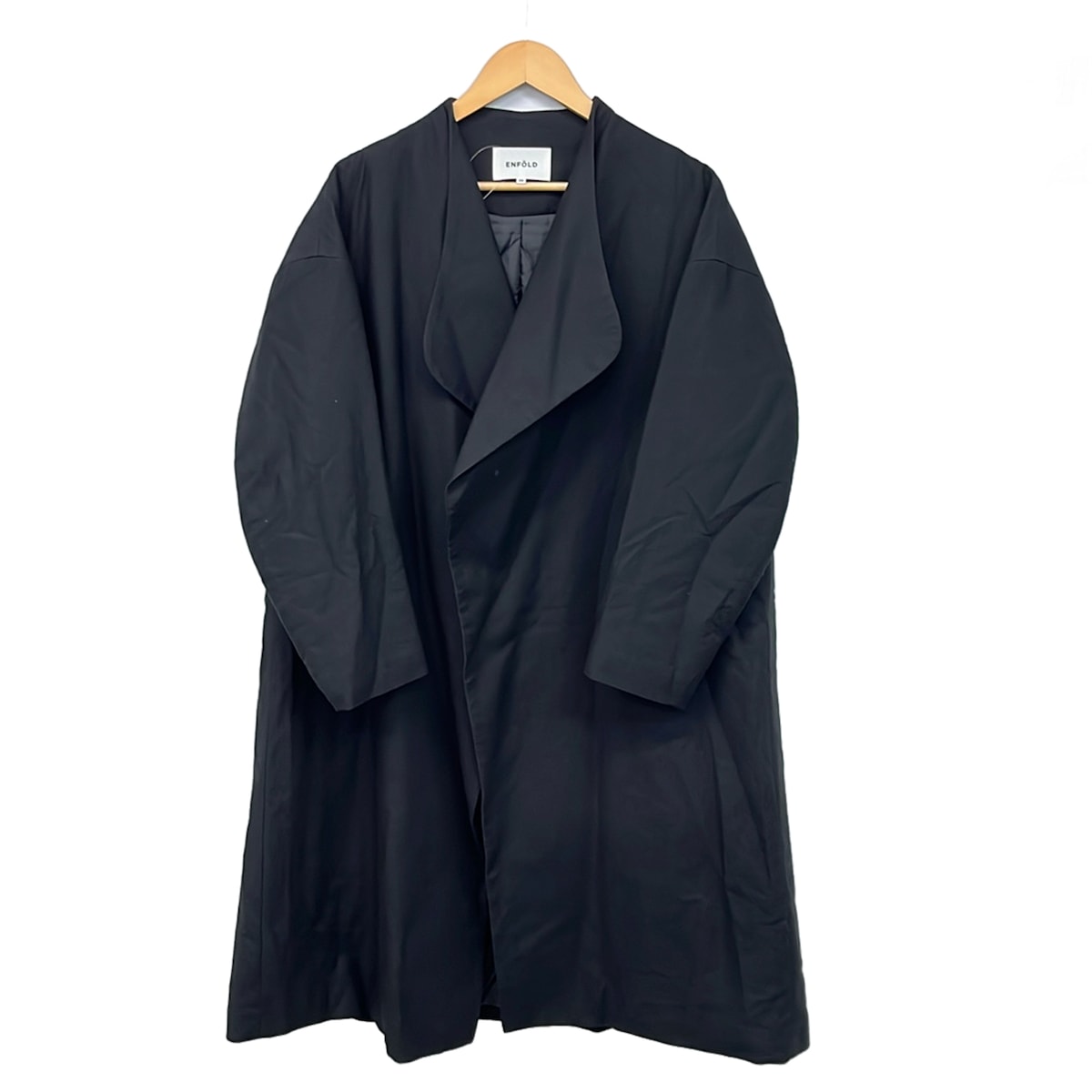 【中古】ENFOLD(エンフォルド) 厚地の外套 長袖/中綿/秋/冬 黒