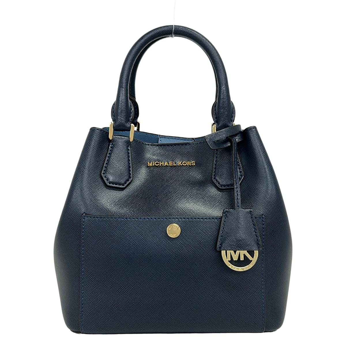 【新着】【中古】MICHAEL KORS(マイケル教科課程) トートバッグ 米国海軍 なめし革