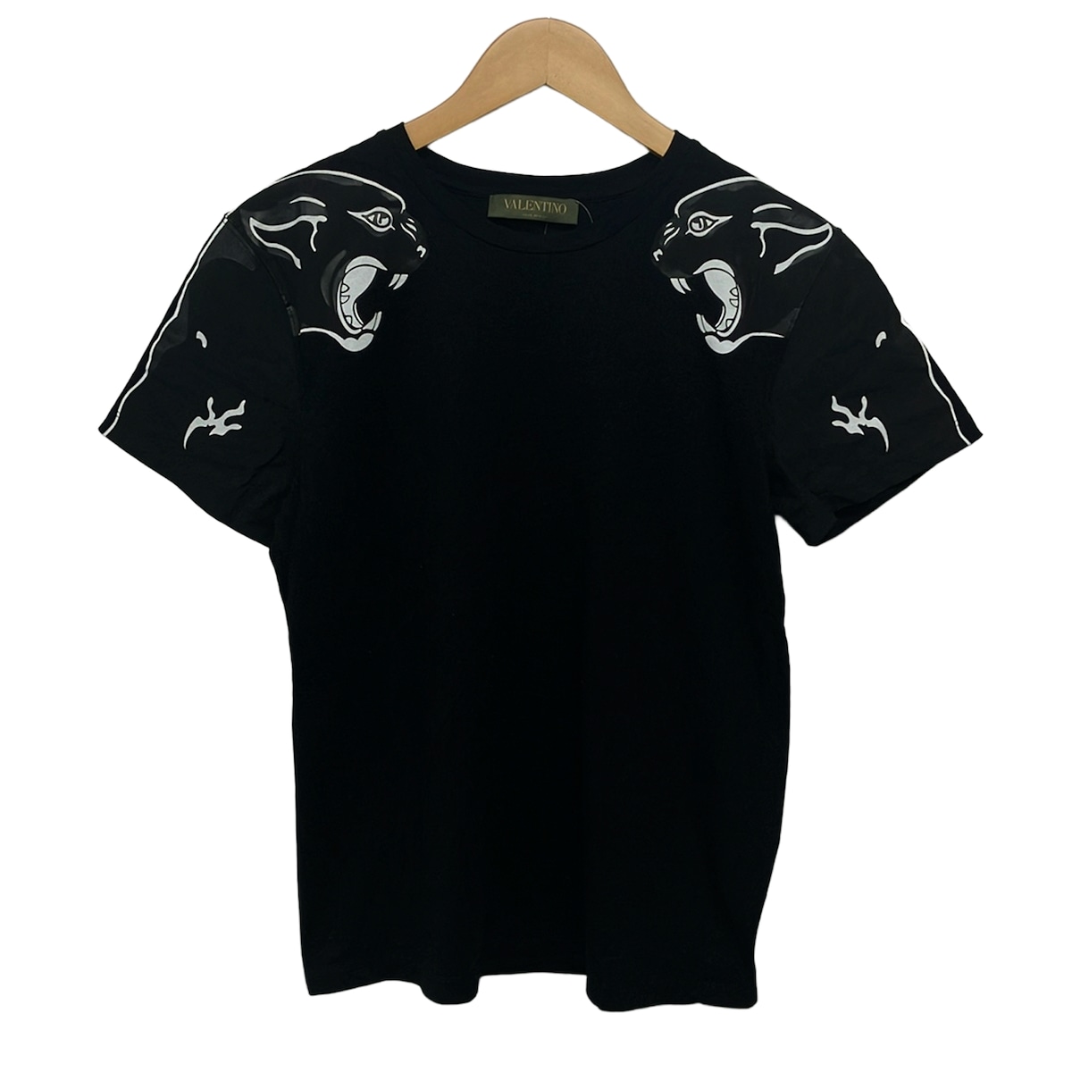 【新着】【中古】VALENTINO(バレンチノ) 半袖プルオーバー 労働者の一団のど首 黒×白
