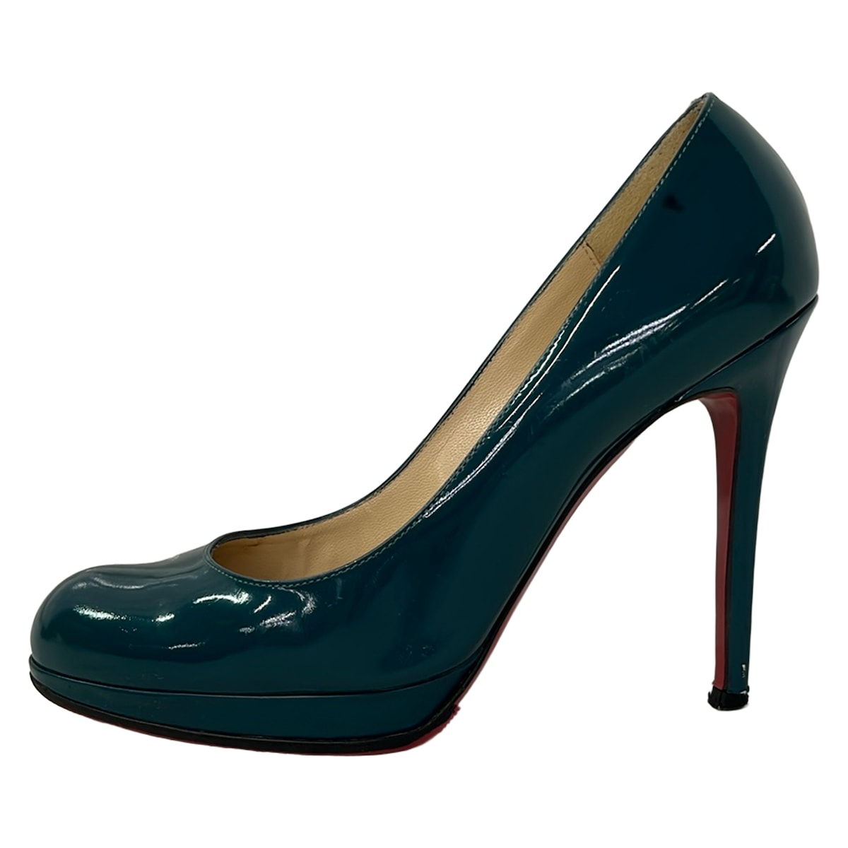 【新着】【中古】CHRISTIAN LOUBOUTIN(クリスチャンルブタン) パンプス アウトソール張替済 青碧緑であること なめし革