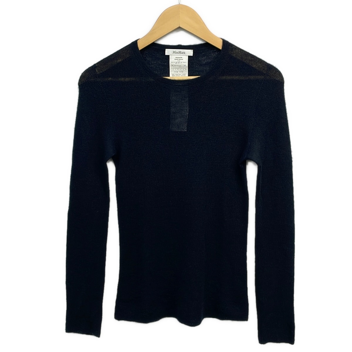 【中古】Max Mara(マックスマーラ) 長袖セーター クルーネック/カシミヤ ダークネイビー｜ブランディア　店 9,075円