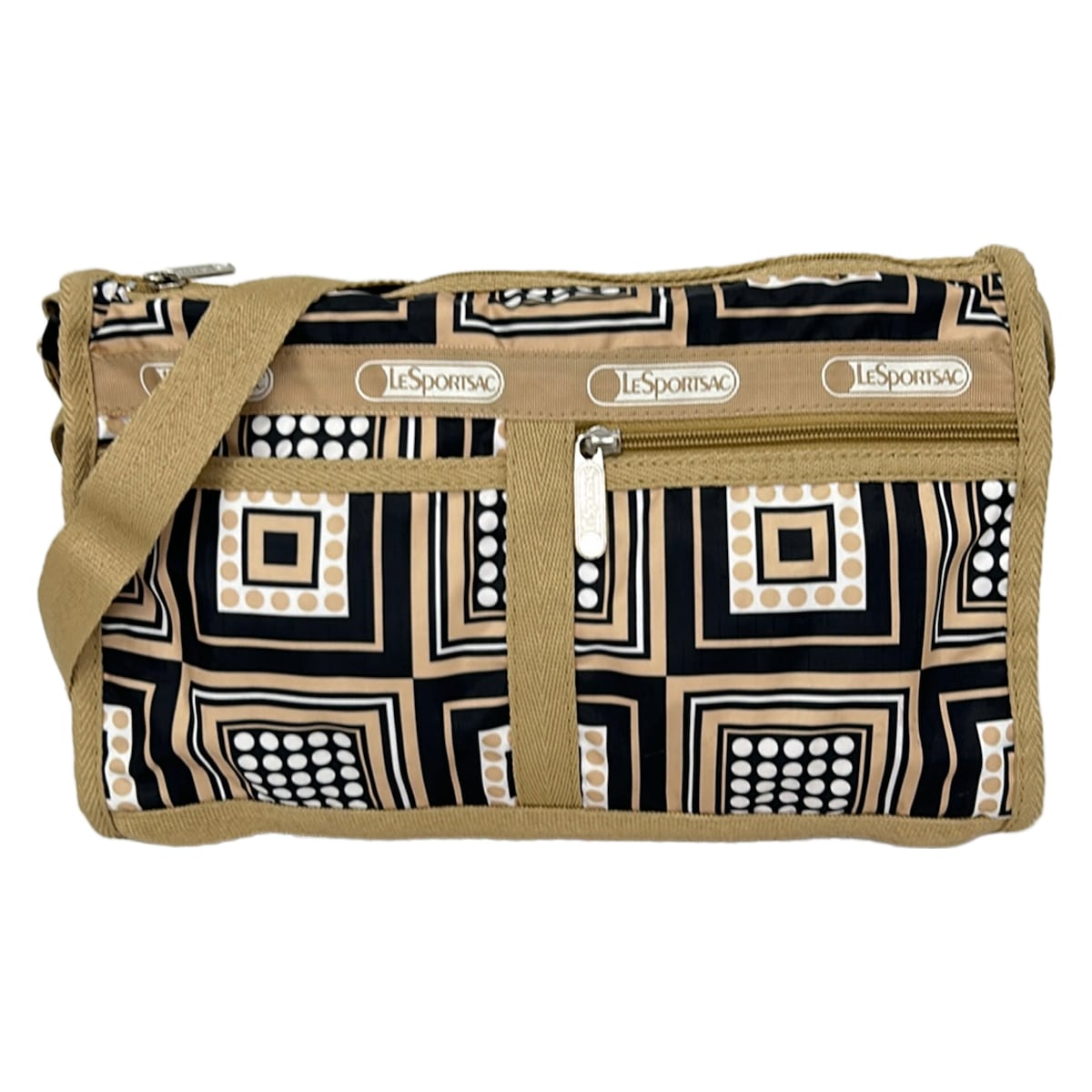 【新着】【中古】LESPORTSAC(レスポートサック) ショルダーバッグ ベージュ×黒×白