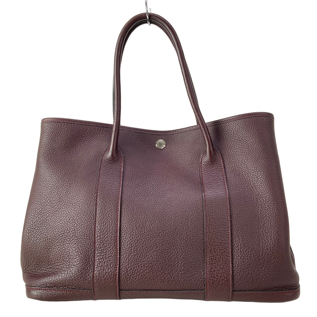 【新着】【中古】HERMES(エルメス) 苑地寄りあいPM トートバッグ しろがね色金具 干し李