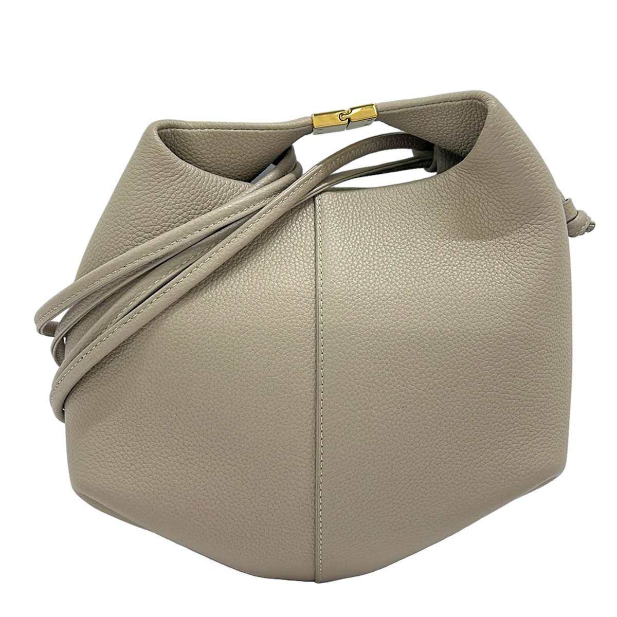 【中古】POLENE(ポレーヌ) ベリ ショルダーバッグ 2way グレーベージュ レザー|ブランディア 店