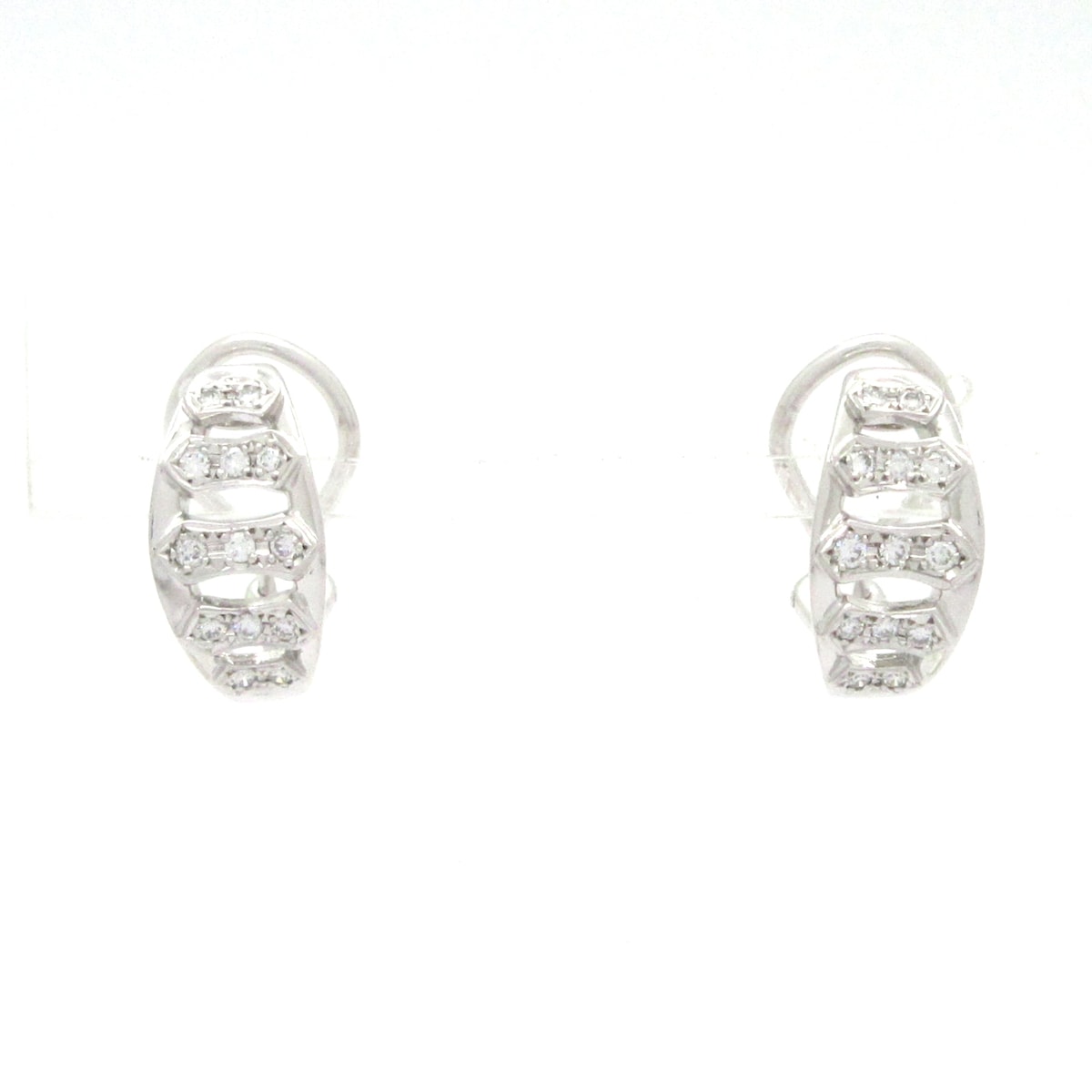 【中古】mikimoto(ミキモト) イヤリング 総26Pダイヤ(片側13Pダイヤ)/ダイヤ総0.26カラット K18WG&times;ダイヤモンド｜ブランディア　店