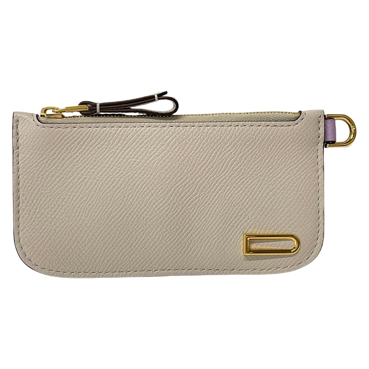 【中古】DELVAUX(デルボー) カードケース コインケース付き パープル&times;グレーベージュ レザー｜ブランディア　店