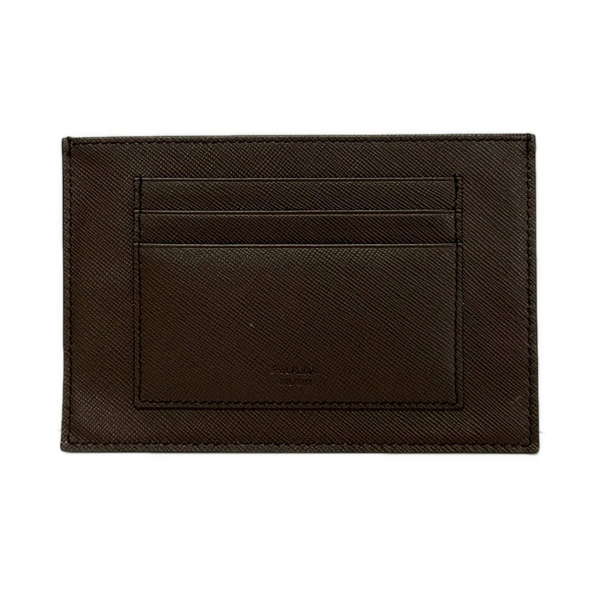 【新着】【中古】PRADA(プラダ) 歌留多入れもの うす暗い赤銅色 なめし革
