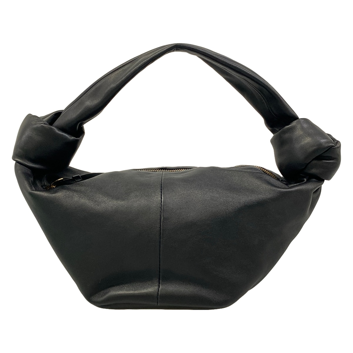 【新着】【中古】BOTTEGA VENETA(ボッテガヴェネタ) ダブル航空マイル ハンドバック 黒 なめし革