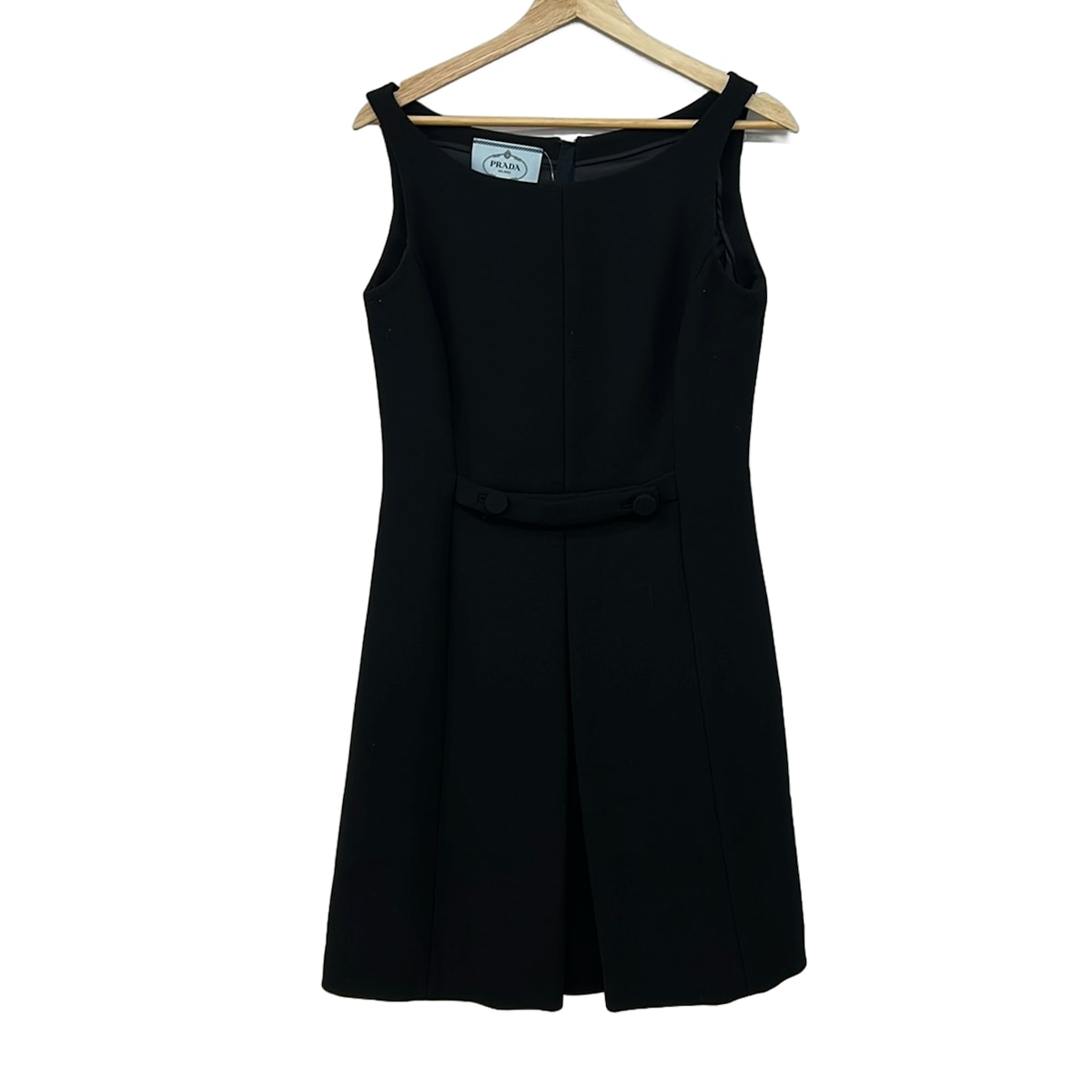 【新着】【中古】PRADA(プラダ) 衣装 ノースリーブ/ひざ丈/ボックス席筋目 黒