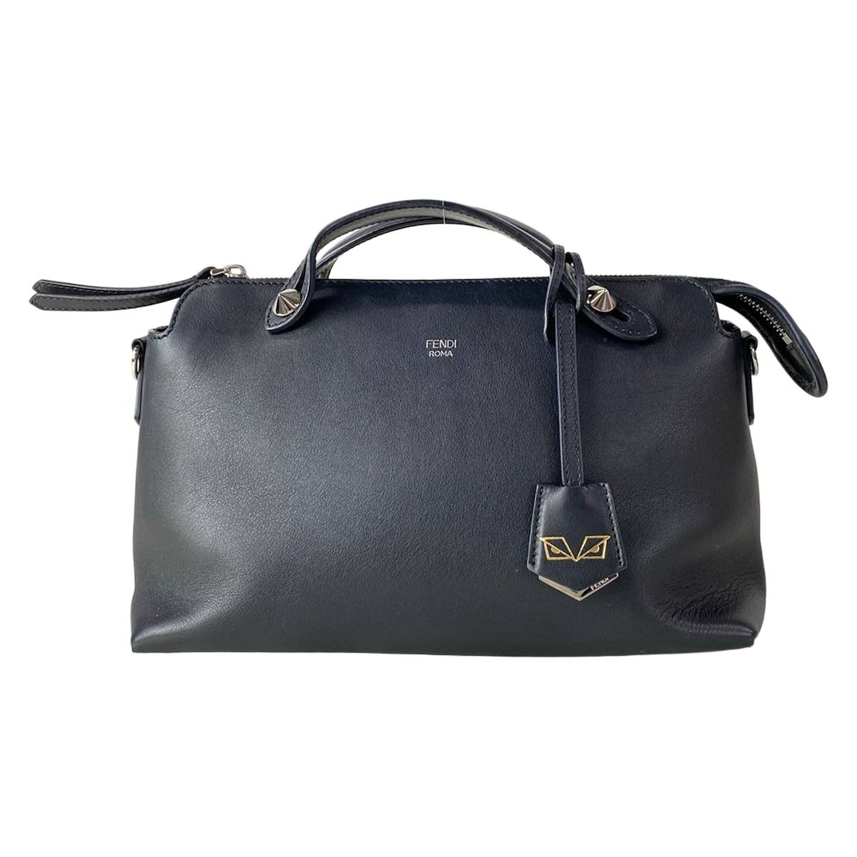 【新着】【中古】FENDI(フェンディ) バイザウェイ ハンドバック 黒 なめし革