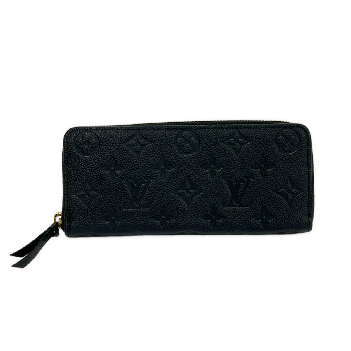 【新着】【中古】LOUIS VUITTON(ルイヴィトン) ポルトフォイユクレマンス 長紙入れ ノワール なめし革