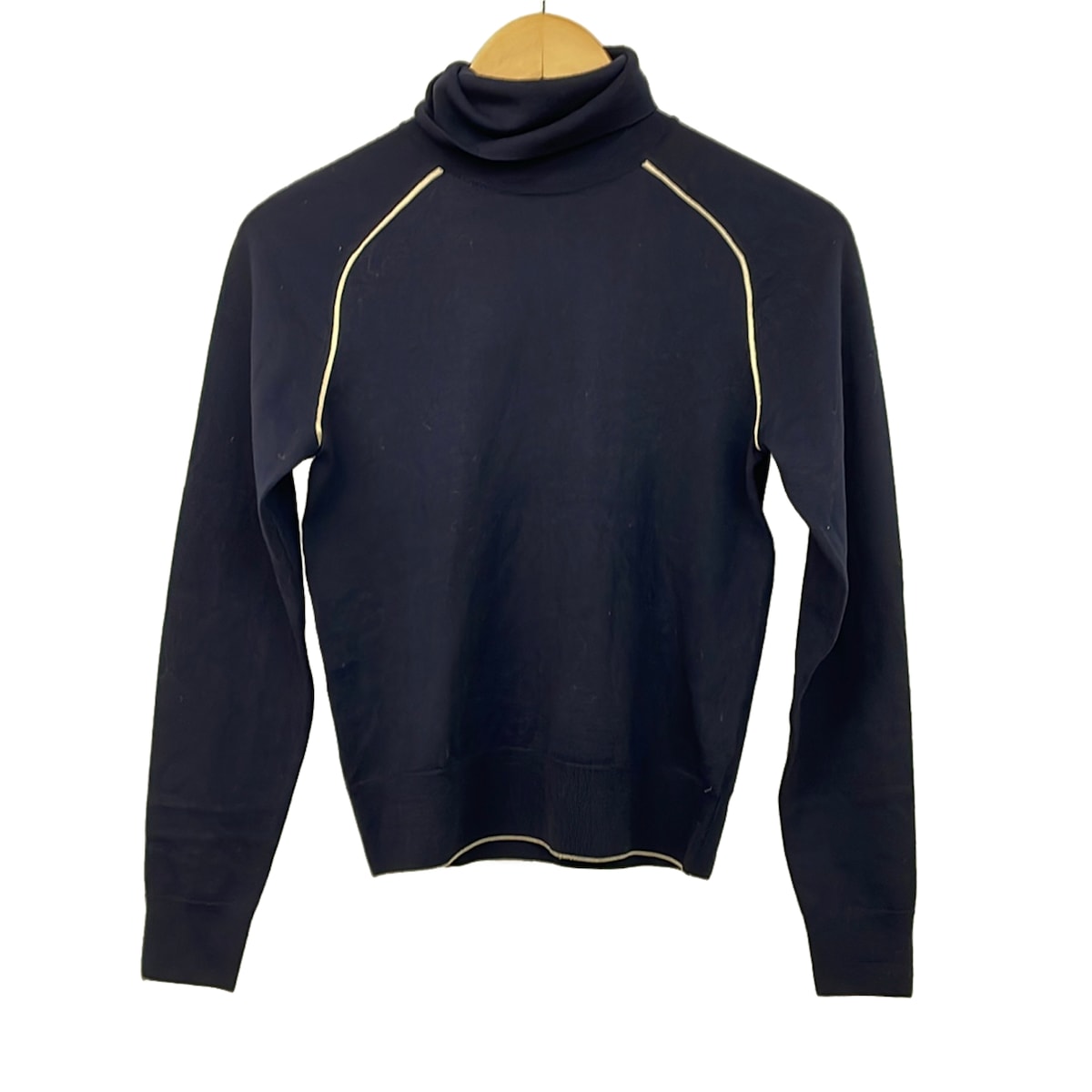 【新着】【中古】DRIES VAN NOTEN(ドリスヴァンノッテン) 長袖セーター タートルネック ダークネイビー×アイボリー|ブランディア 店
