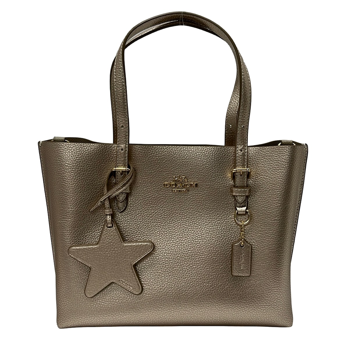 【中古】COACH(コーチ) モリー トート バッグ 25 トートバッグ ピンクゴールド レザー｜ブランディア　店