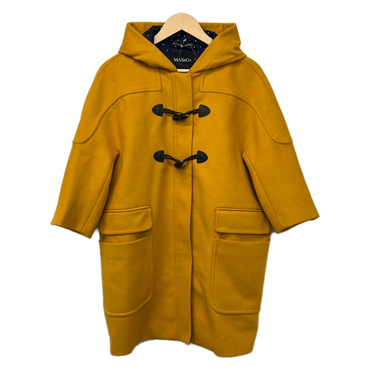 【新着】【中古】MAX\u0026CO.(マックス\u0026コー) ダッフルコート 七分袖/秋/冬 うす暗い黄色