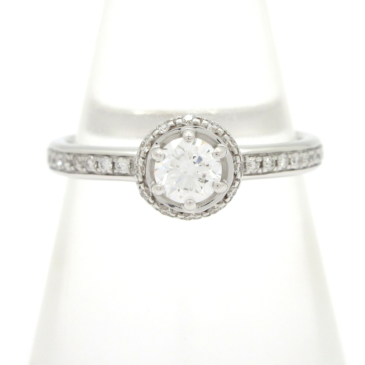 【中古】DAMIANI(ダミアーニ) ミヌー リング ハーフダイヤ/中央1Pダイヤ0.26カラット K18WG×ダイヤモンド|ブランディア 店