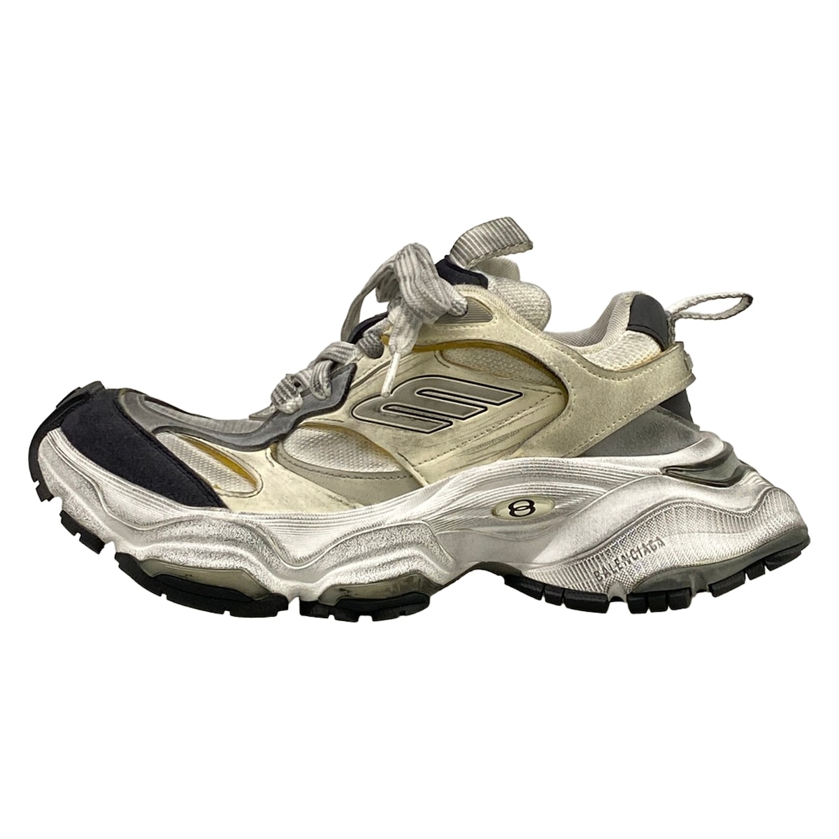 【中古】BALENCIAGA(バレンシアガ) カーゴ スニーカー ダメージ加工/インソール取外し可 アイボリー×グレー×黒|ブランディア 店