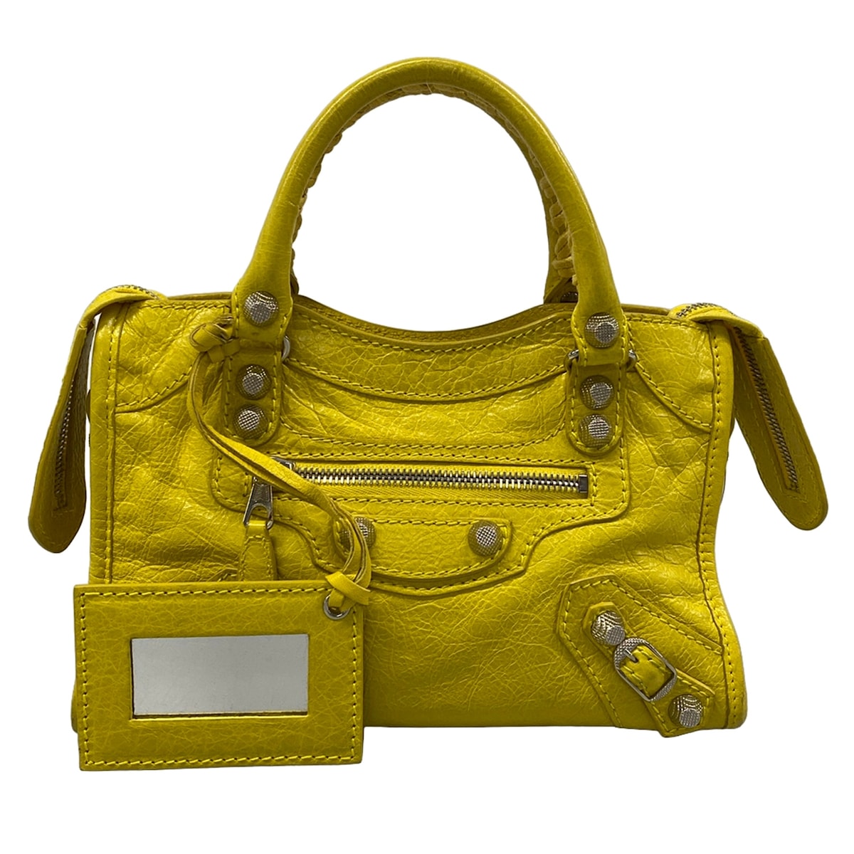 【中古】BALENCIAGA(バレンシアガ) ザ・ジャイアントミニシティ ハンドバッグ イエロー レザー｜ブランディア　店
