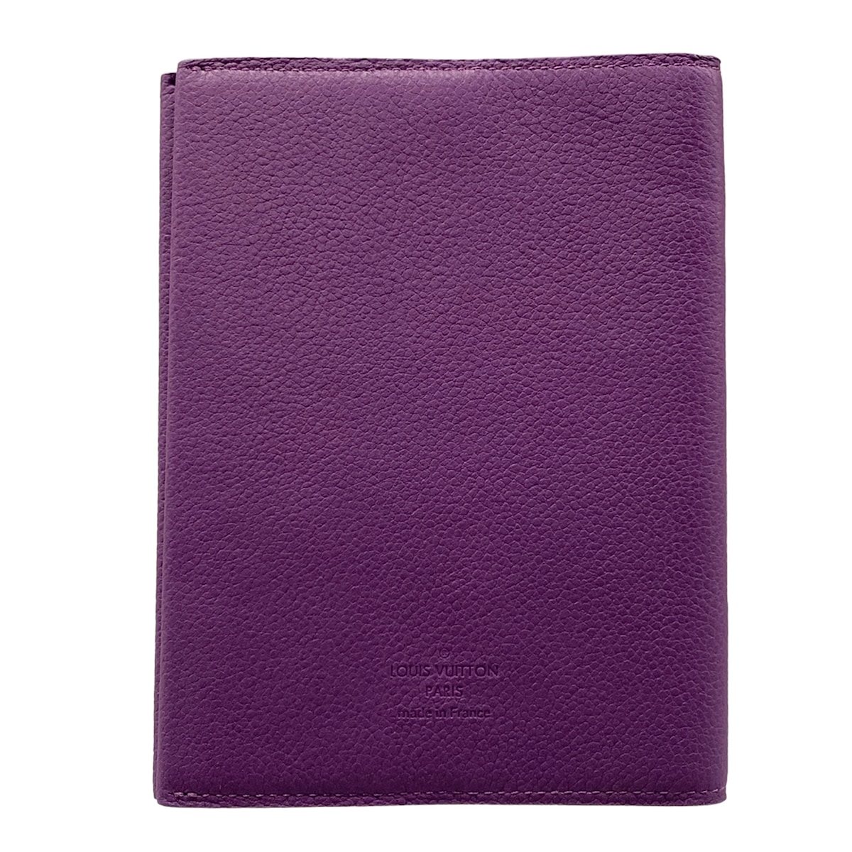 【新着】【中古】LOUIS VUITTON(ルイヴィトン) クヴェルテュール・カルネ PM キュイール ブックカバー パープル レザー｜ブランディア　店