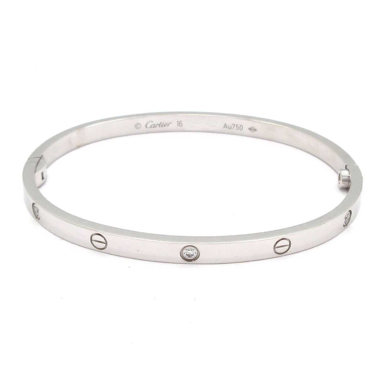 【新着】【中古】Cartier(カルティエ) ラブブレスSM バングル 6Pダイヤ/サイズ:16 K18WG&times;ダイヤモンド｜ブランディア　店