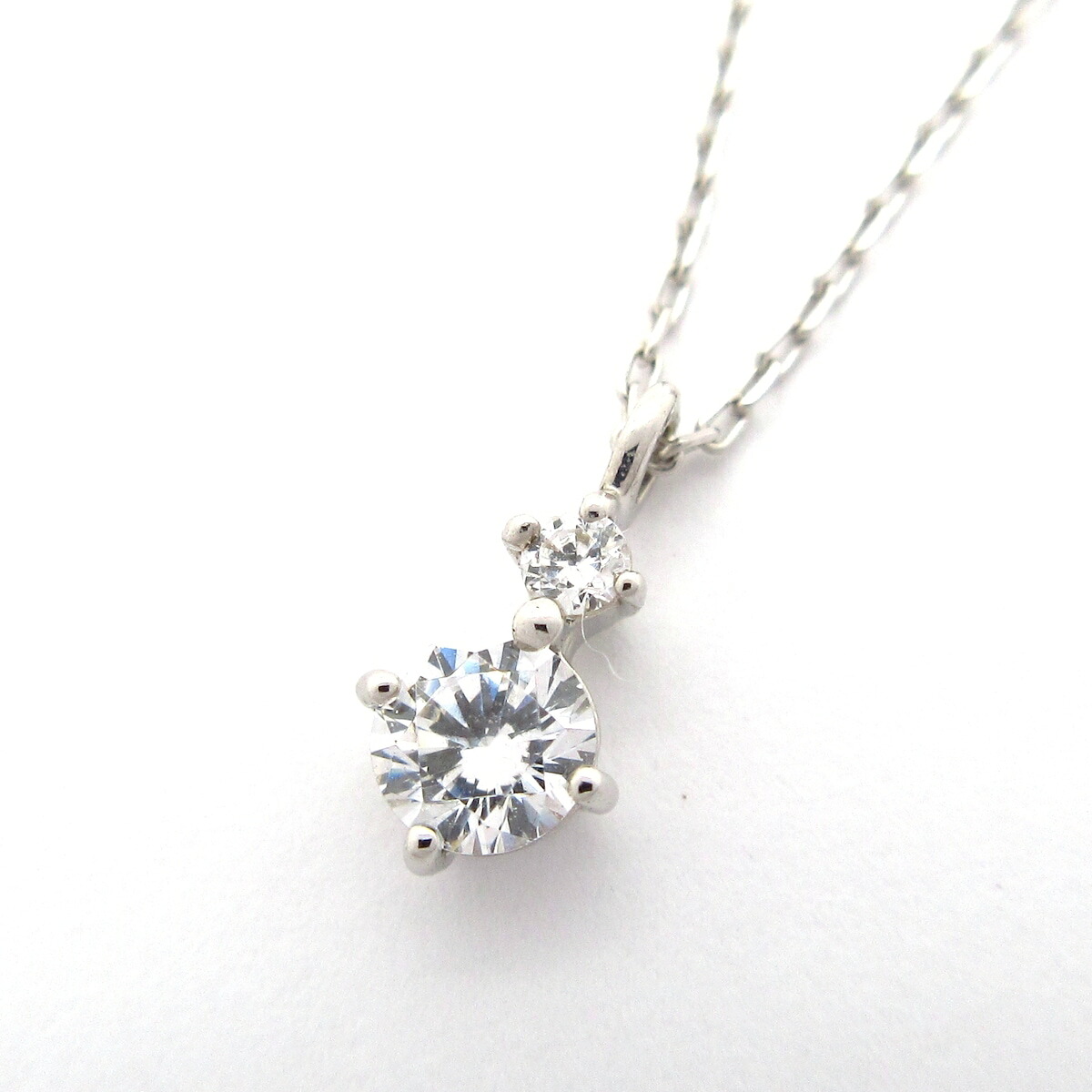 【新着】【中古】4℃(ヨンドシー) ネックレス K10WG&times;クリア｜ブランディア　店 21,302円