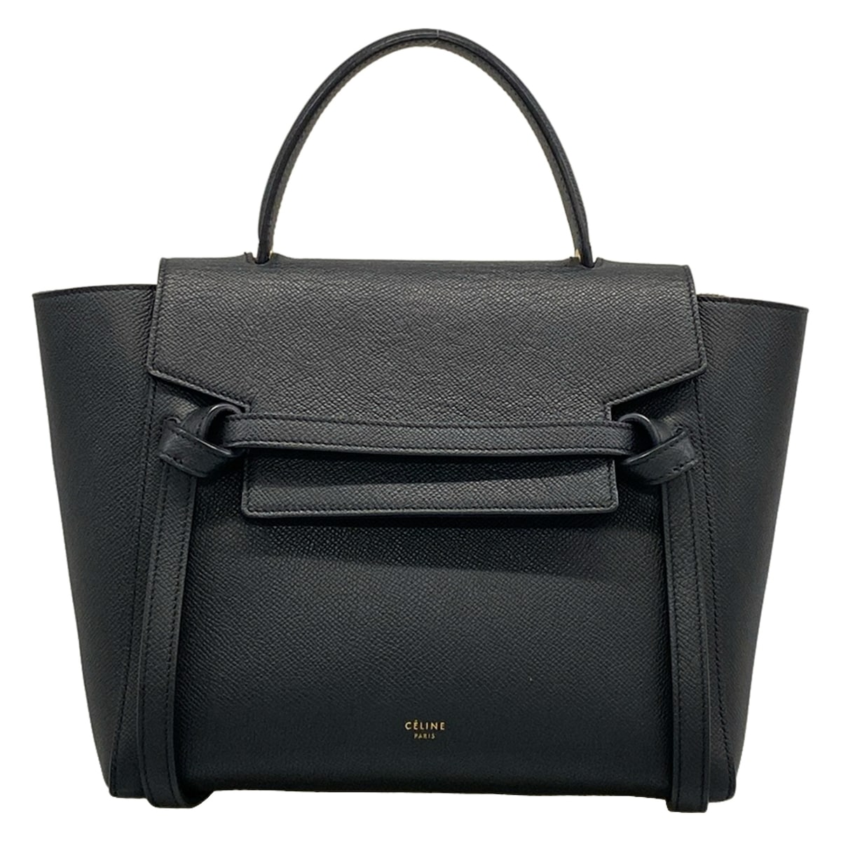 【新着】【中古】CELINE(セリーヌ) ベルトバッグマイクロ ハンドバッグ 黒|ブランディア 店