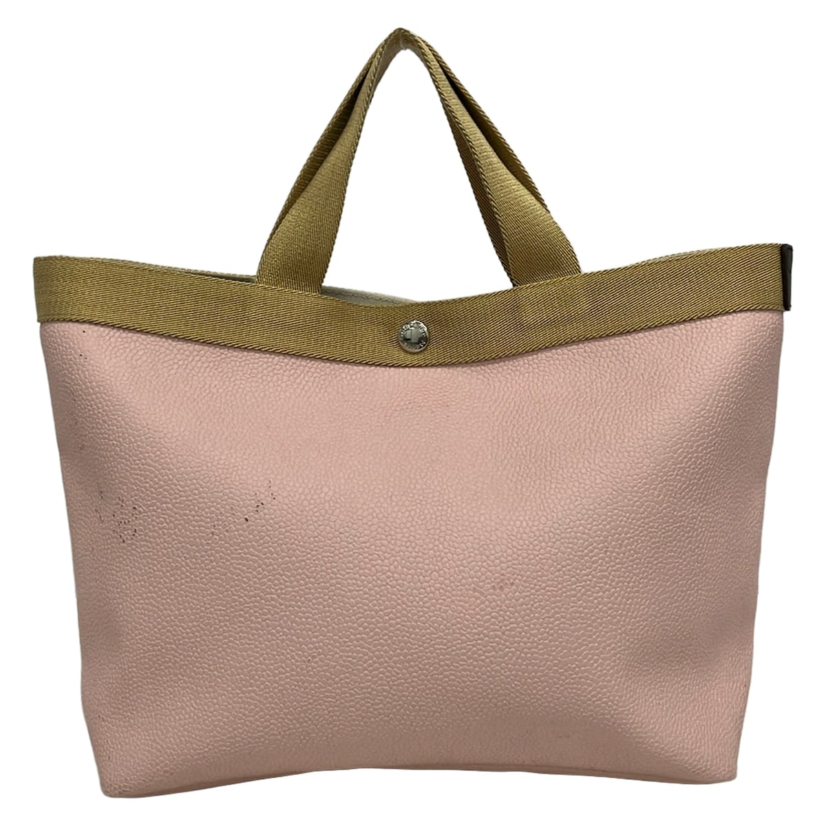 【新着】【中古】Herve Chapelier(エルベシャプリエ) コーテッドキャンバススクエアトートB5M トートバッグ GPライン ライトピンク&times;ゴールド｜ブランディア　店