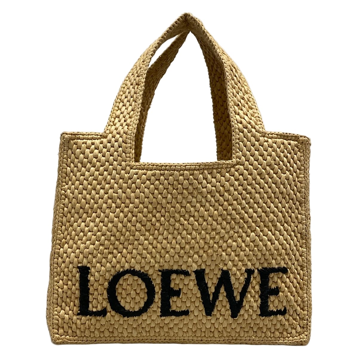 【新着】【中古】LOEWE(ロエベ) フォント トート スモール トートバッグ ベージュ×黒×ダークブラウン|ブランディア 店