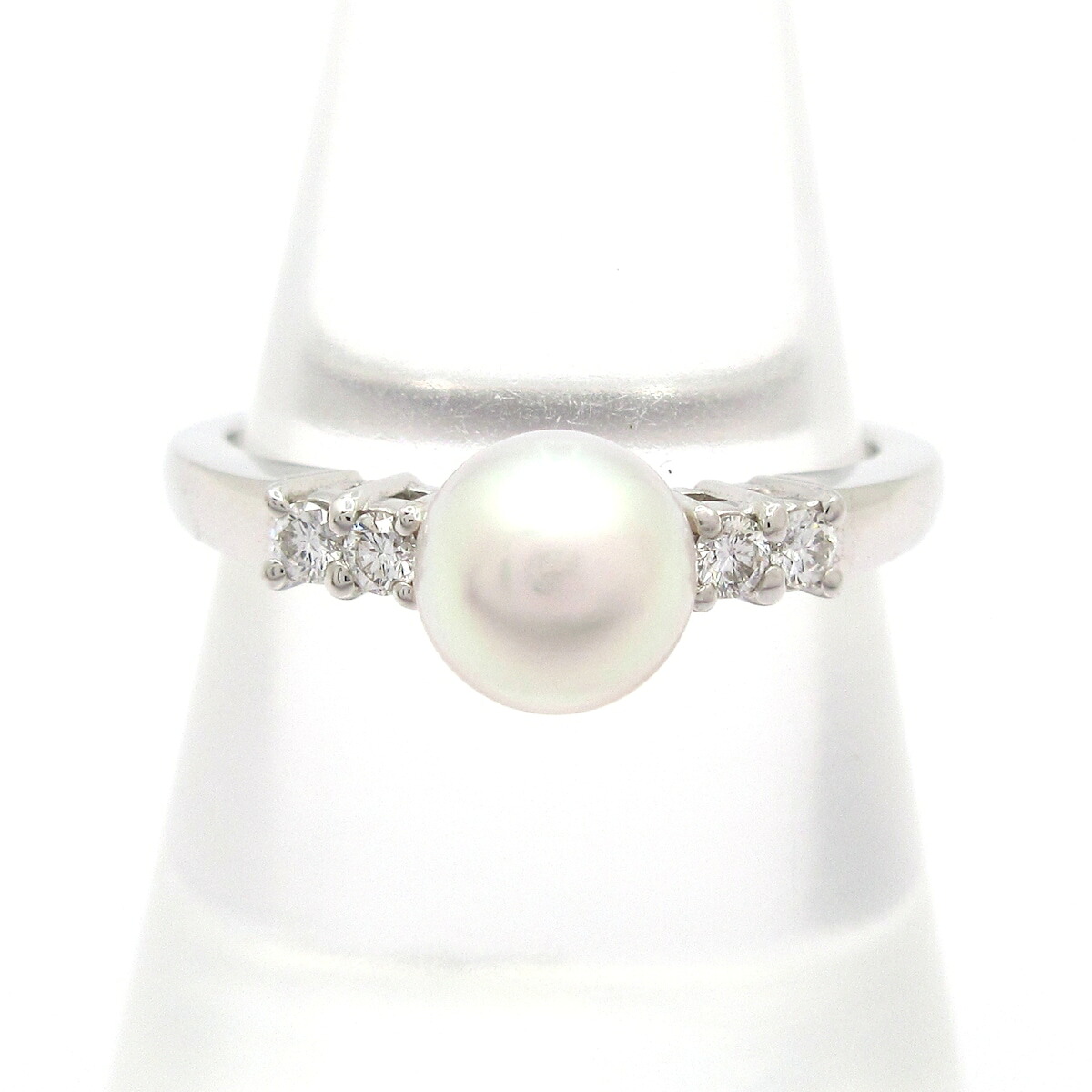 【新着】【中古】mikimoto(ミキモト) リング 4Pダイヤ K18WG&times;ダイヤモンド&times;パール｜ブランディア　店 62,412円