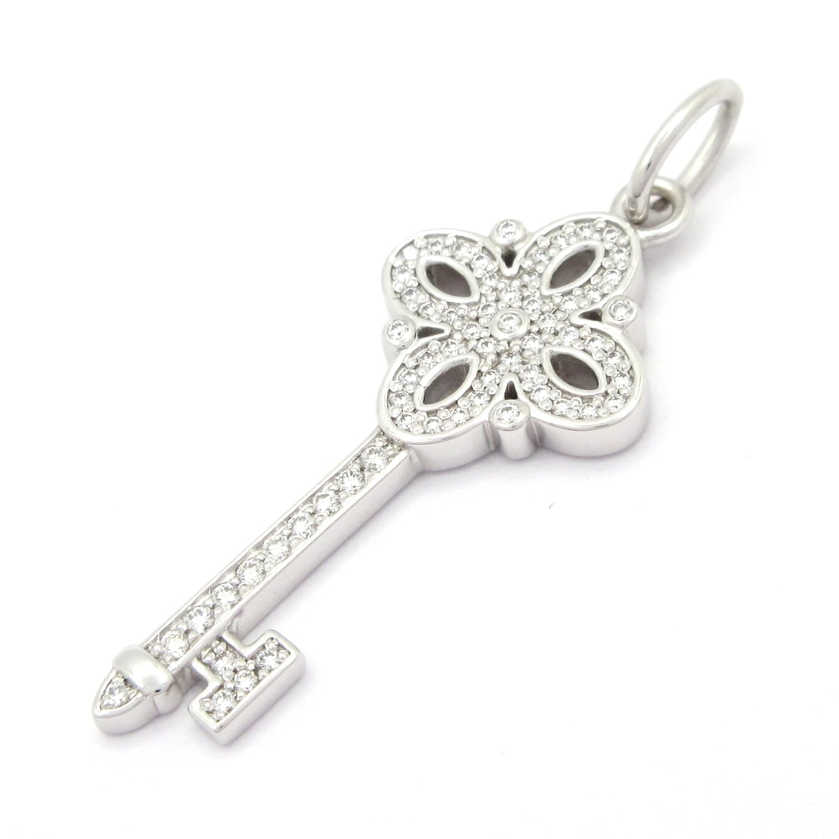 【新着】【中古】TIFFANY&Co.(ティファニー) ビクトリアキー ペンダントトップ パヴェダイヤ K18WG×ダイヤモンド|ブランディア 店