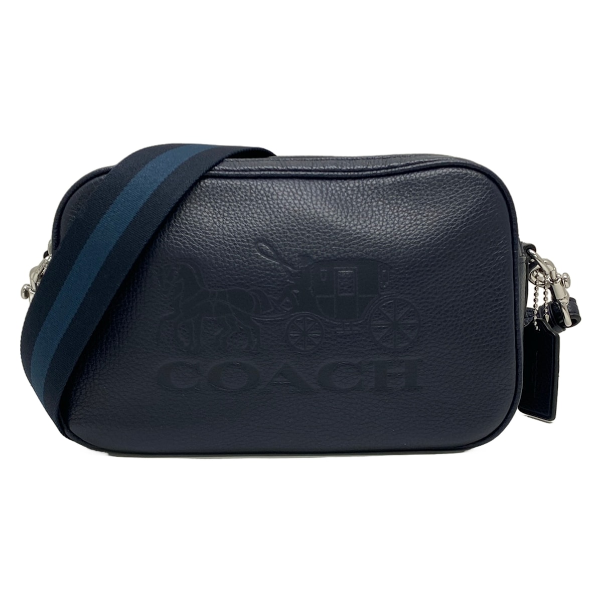 【新着】【中古】COACH(コーチ) ジェス クロスボディ ショルダーバッグ ダークネイビー レザー｜ブランディア　店