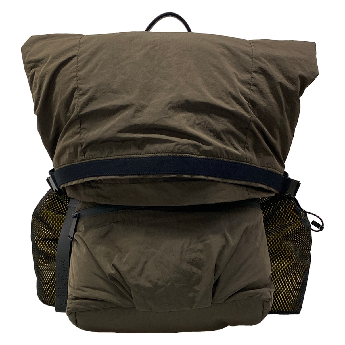 【新着】【中古】BOTTEGA VENETA(ボッテガヴェネタ) リュックサック ダークブラウン×黒×イエロー|ブランディア 店