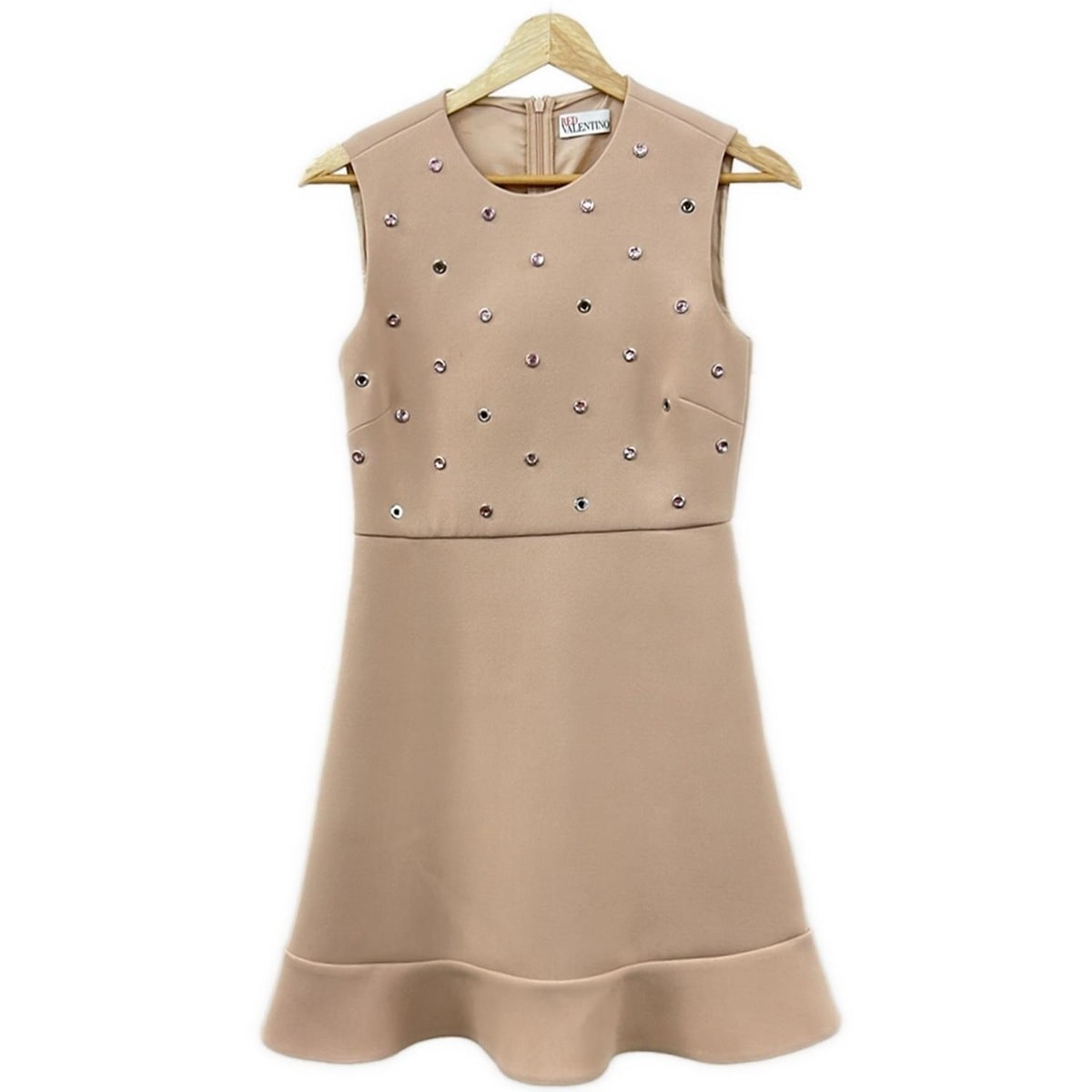 【新着】【中古】RED VALENTINO(レッドバレンチノ) ワンピース ノースリーブ/ひざ丈/ラインストーン ピンク｜ブランディア　店