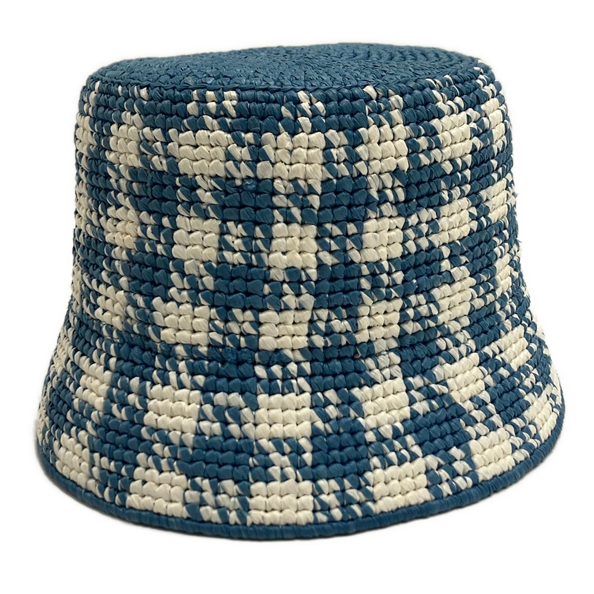 【新着】【中古】PRADA(プラダ) バケットハット ハット トライアングルロゴ ライトブルー×白|ブランディア 店