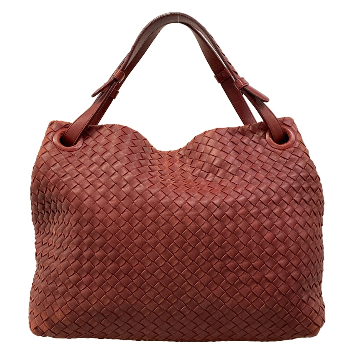 【新着】【中古】BOTTEGA VENETA(ボッテガヴェネタ) ミディアム ガルダバッグ トートバッグ レッド レザー｜ブランディア　店
