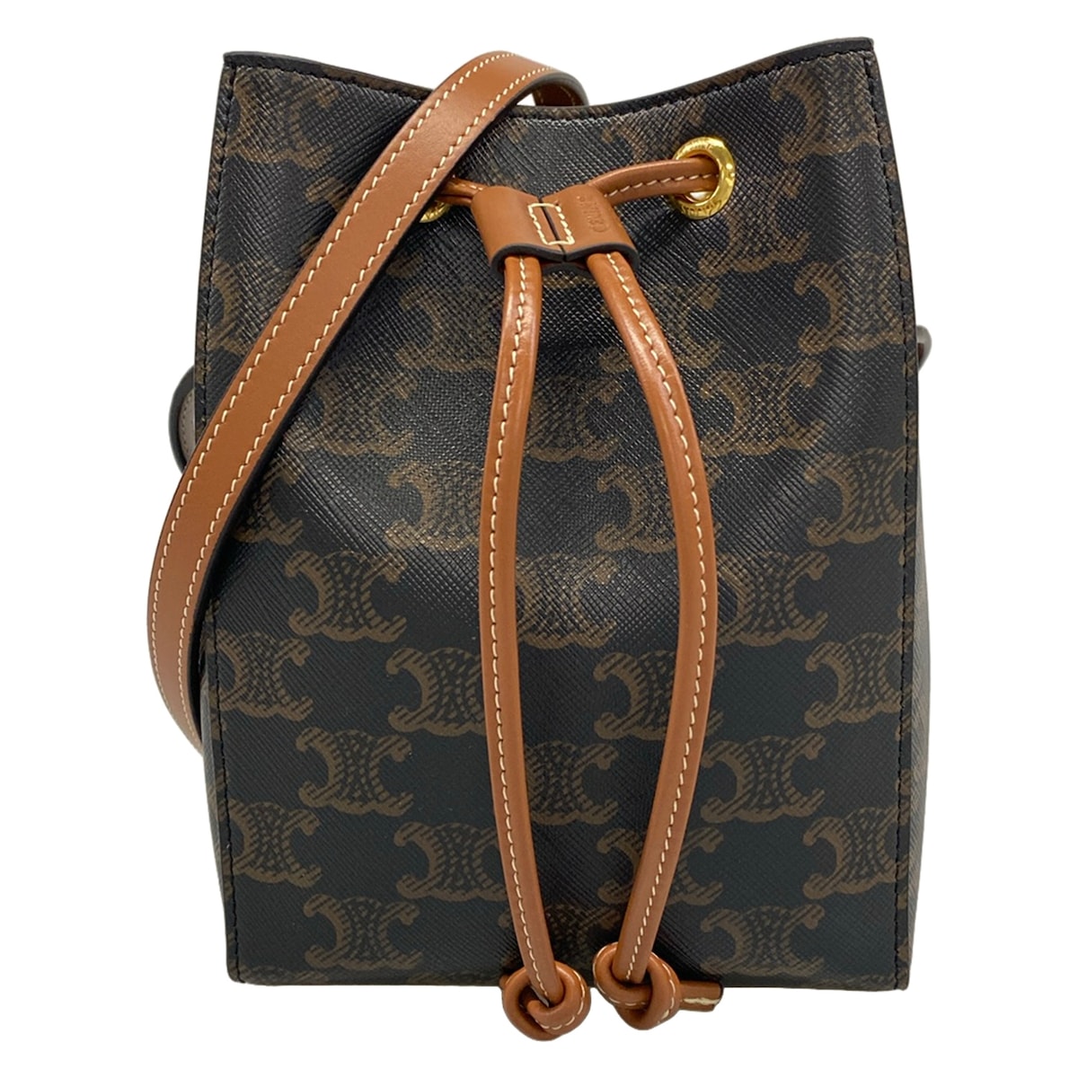 【新着】【中古】CELINE(セリーヌ) マイクロ セーラー ショルダーバッグ 巾着型 タン｜ブランディア　店