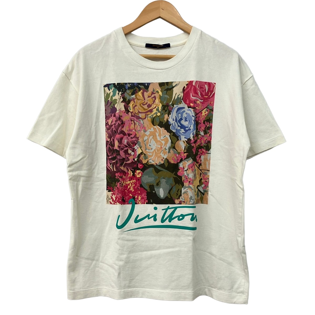 【新着】【中古】LOUIS VUITTON(ルイヴィトン) 半袖Tシャツ クルーネック 白&times;ネイビー&times;マルチ｜ブランディア　店