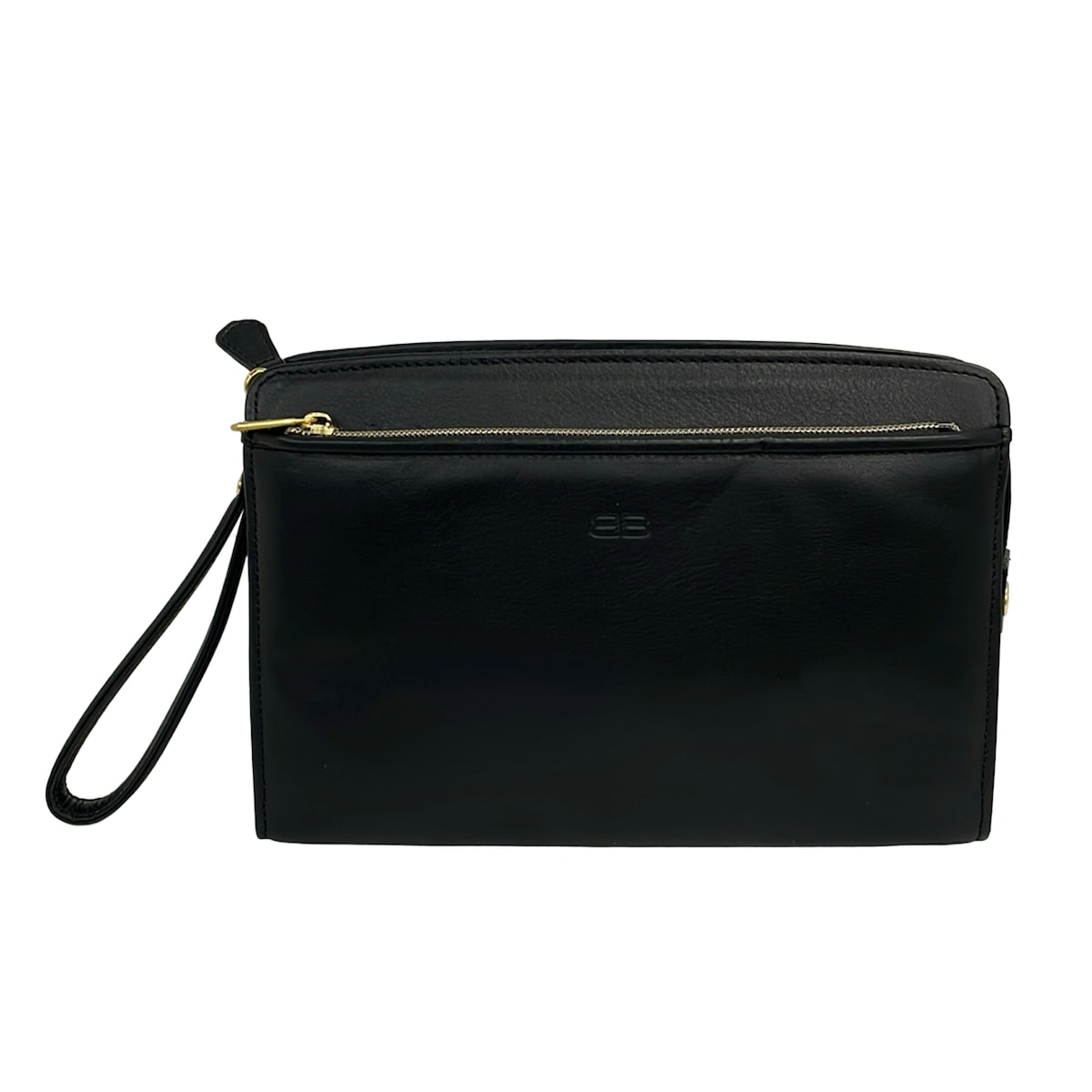 【新着】【中古】BALENCIAGA BB(バレンシアガライセンス) クラッチバッグ ハンドストラップ着脱可 黒 レザー|ブランディア 店