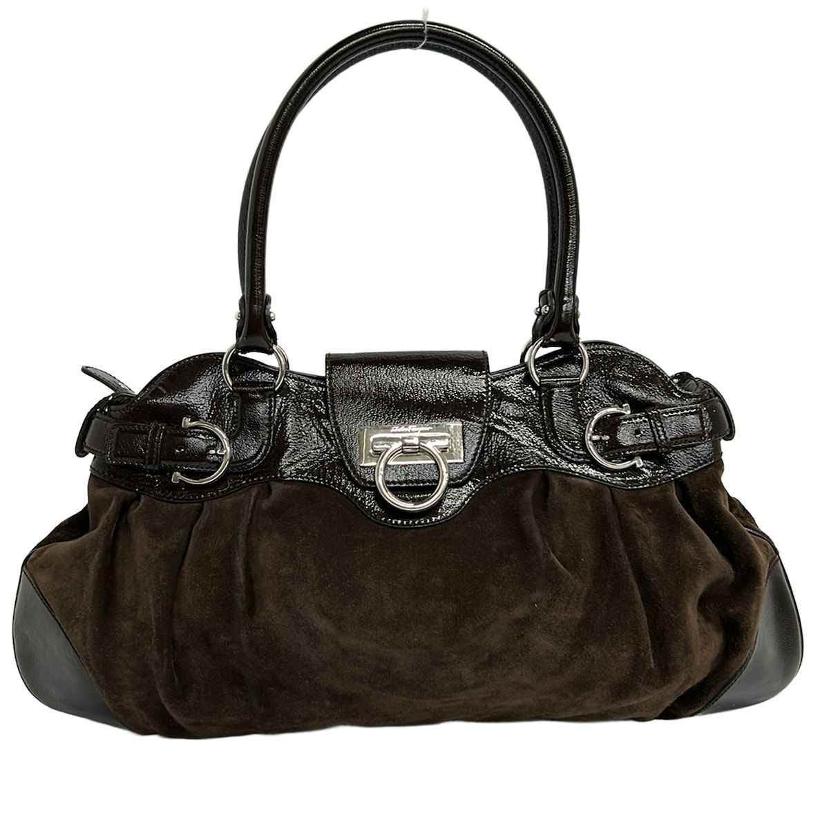 【新着】【中古】FERRAGAMO/SalvatoreFerragamo(サルバトーレフェラガモ) マリッサ ハンドバッグ ダークブラウン レザー｜ブランディア　店
