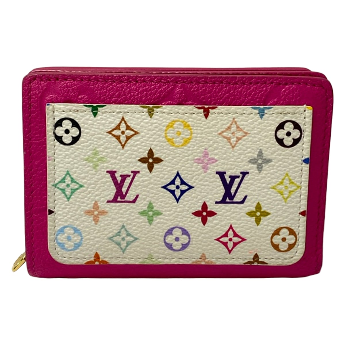 【新着】【中古】LOUIS VUITTON(ルイヴィトン) LV&times;TMポルトフォイユクレア 2つ折り財布 カワイイピンク レザー、牛革｜ブランディア　店