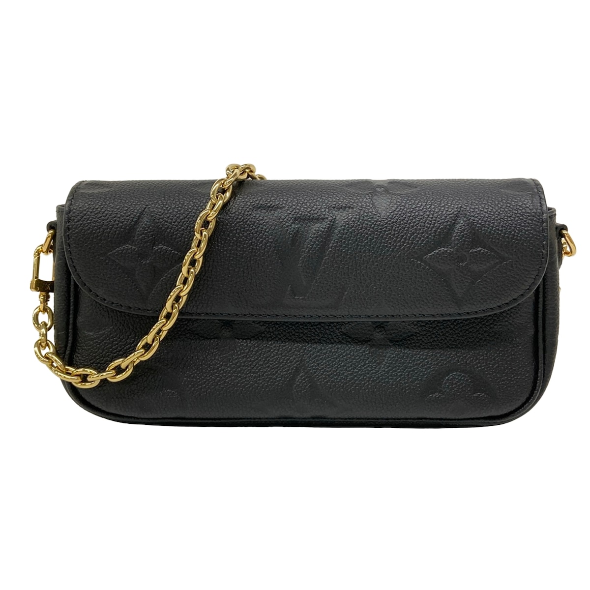 【新着】【中古】LOUIS VUITTON(ルイヴィトン) ウォレットオンチェーンアイビー 財布 ノワール レザー、牛革｜ブランディア　店