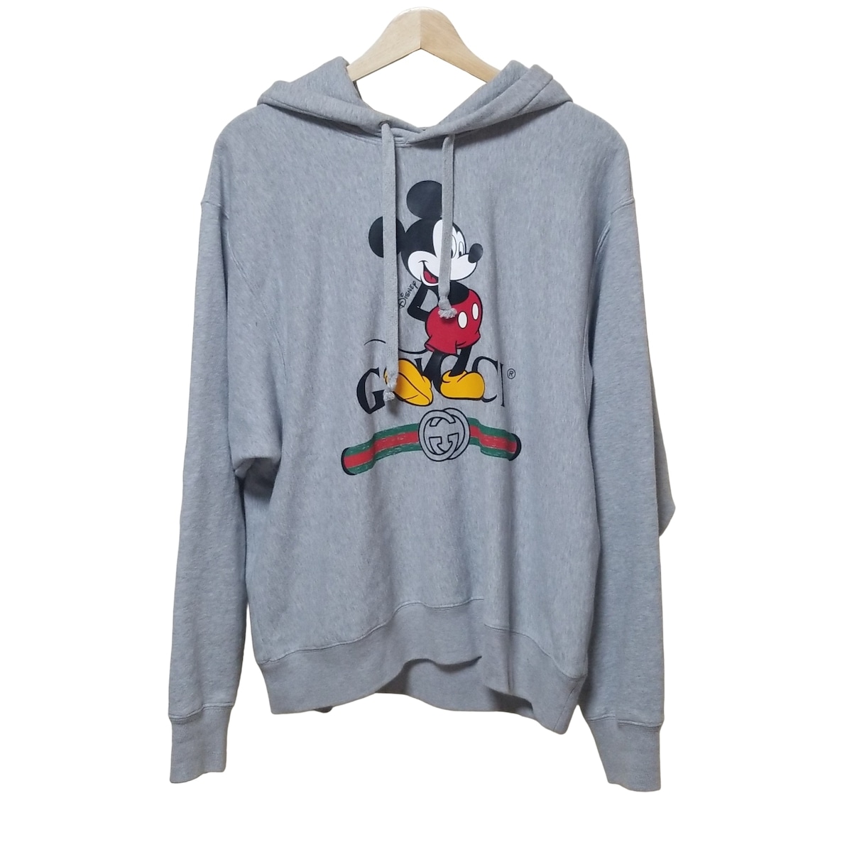 【ビンテージ加工】グッチ☆スウェット ミッキー 深瀬着用 ピンク M相当. 古着 90s USA製 Disney Mickey 青パン おすわり ミッキー 両面