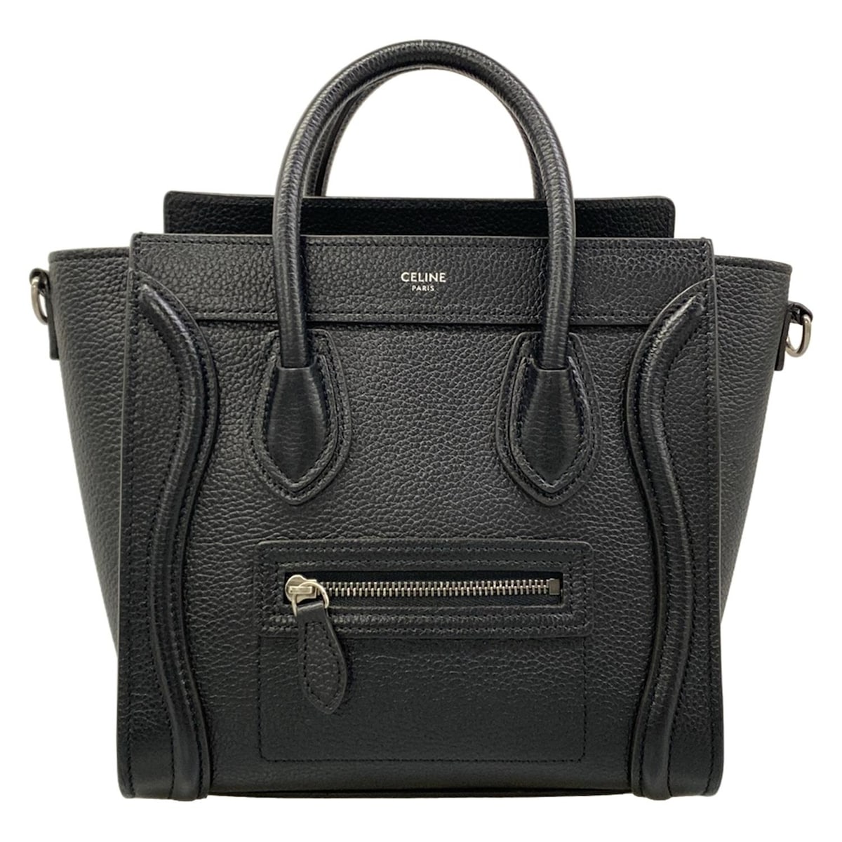 【新着】【中古】CELINE(セリーヌ) ラゲージナノショッパー ハンドバッグ 黒