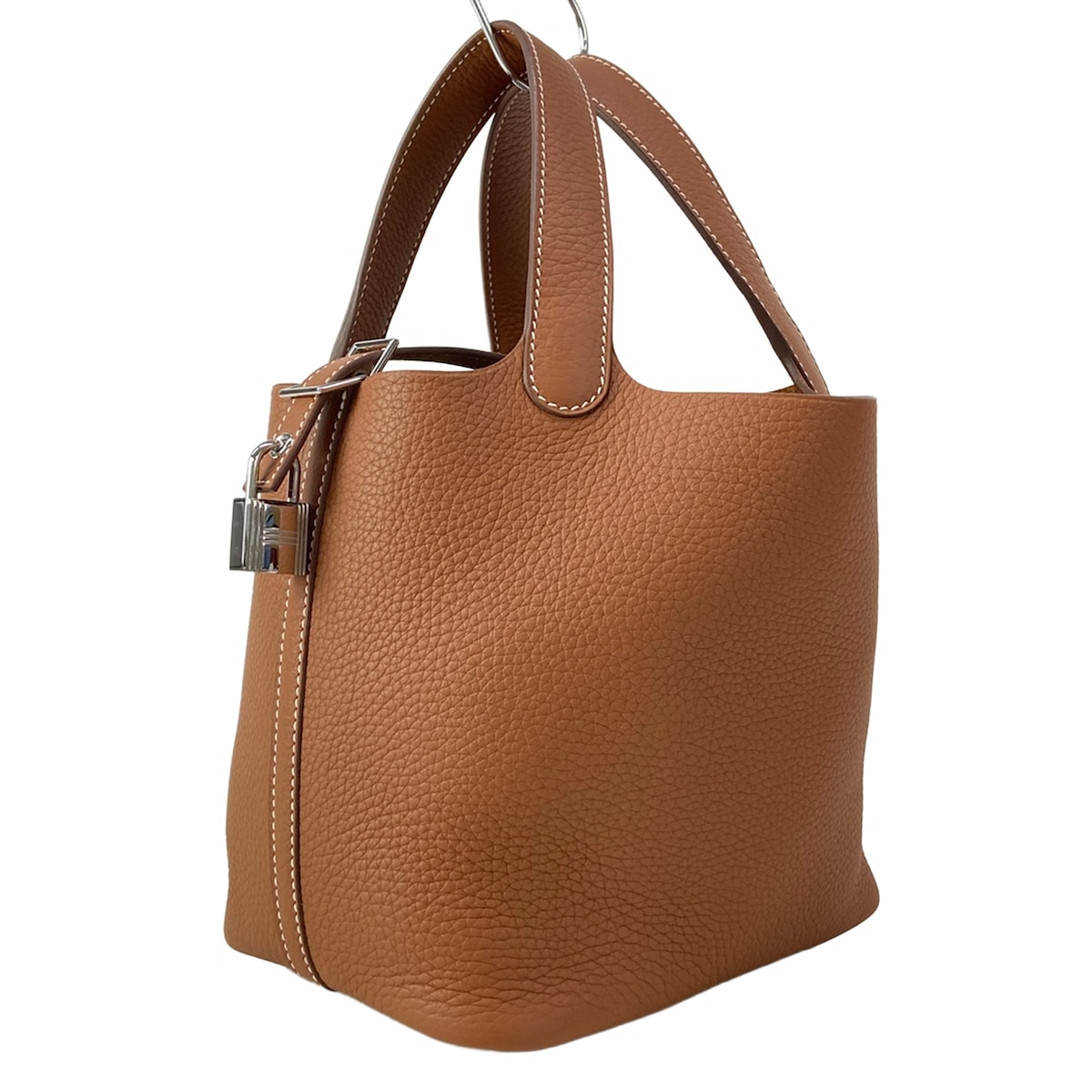 【新着】【中古】HERMES(エルメス) ピコタンロックPM ハンドバッグ シルバー金具 ゴールド｜ブランディア　店