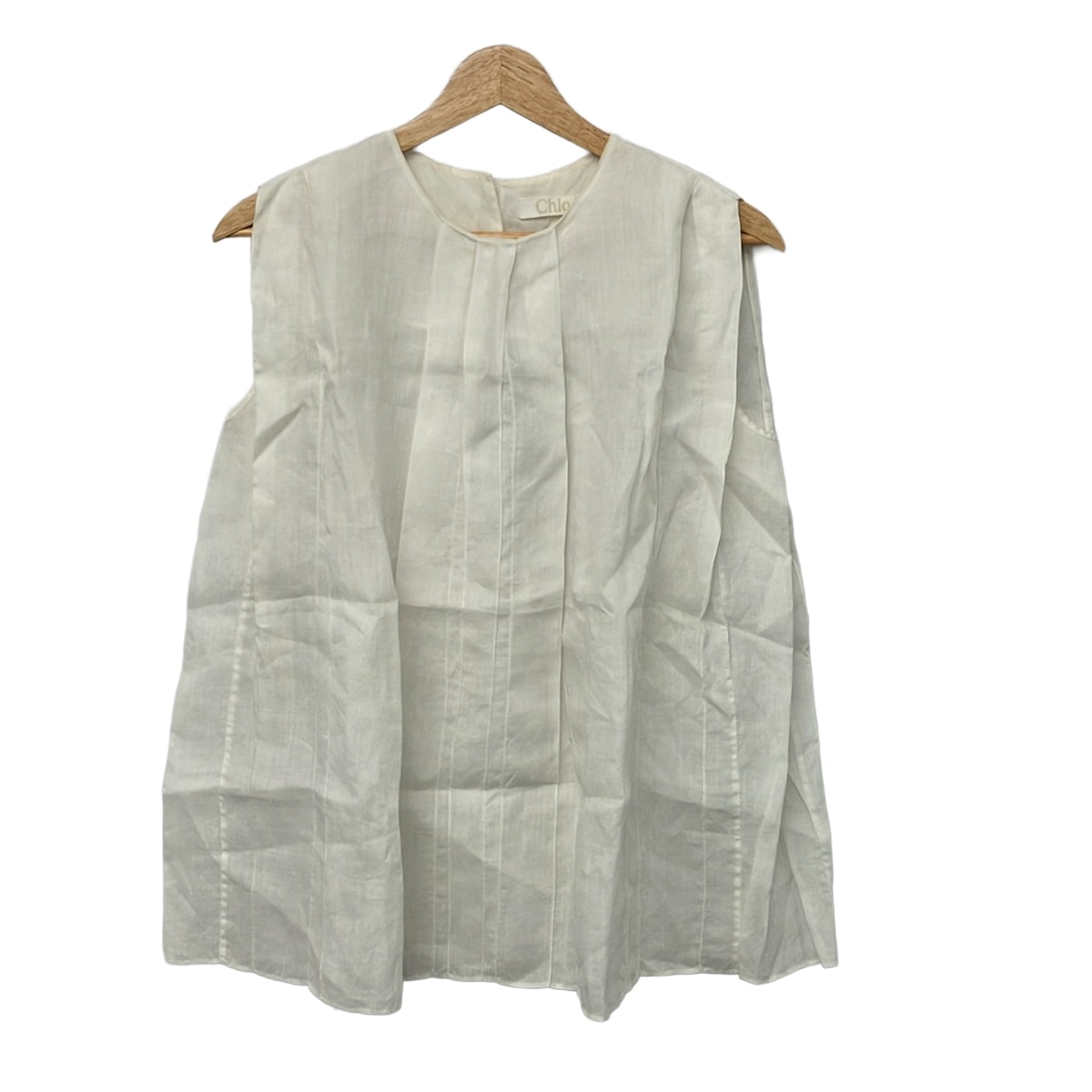 【中古】Chloe(クロエ) ノースリーブシャツブラウス 白